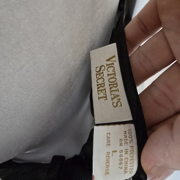 Victoria's Secret Vintage Black Mesh Babydoll Sexy Bodysuit Nightgown L - Picture 8 of 8